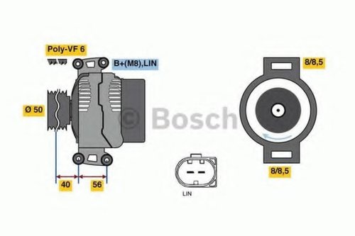 Generator / Alternator MERCEDES C-CLASS (W204) (2007 - 2014) BOSCH 0 986 048 450 piesa NOUA