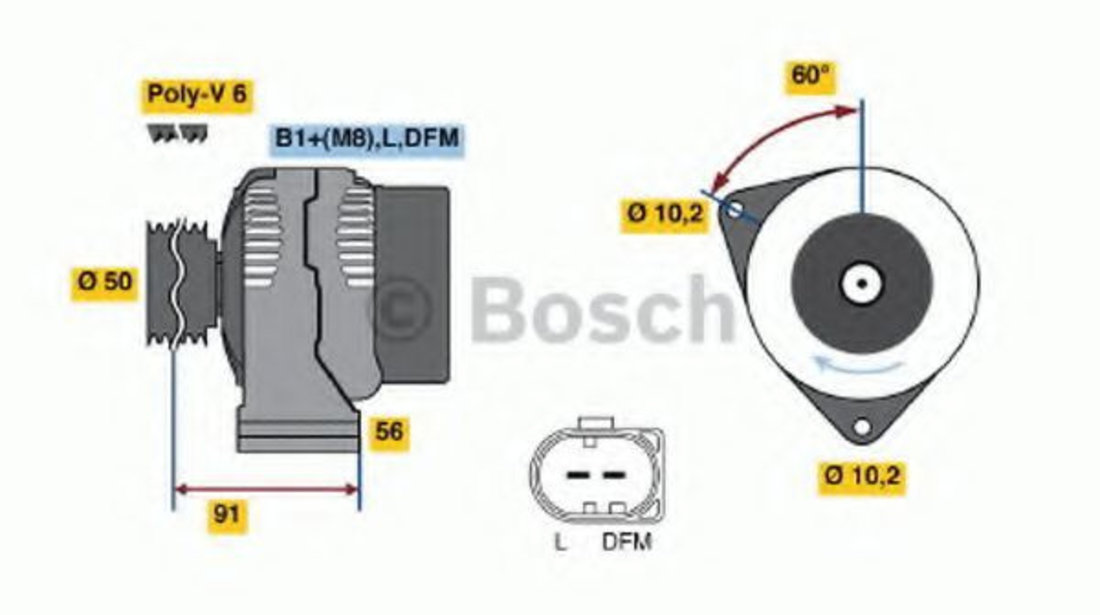 Generator / Alternator MERCEDES CLK Cabriolet (A208) (1998 - 2002) BOSCH 0 986 047 550 piesa NOUA