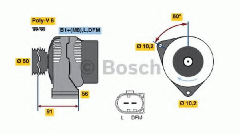 Generator / Alternator MERCEDES CLK Cabriolet (A208) (1998 - 2002) BOSCH 0 986 047 550 piesa NOUA