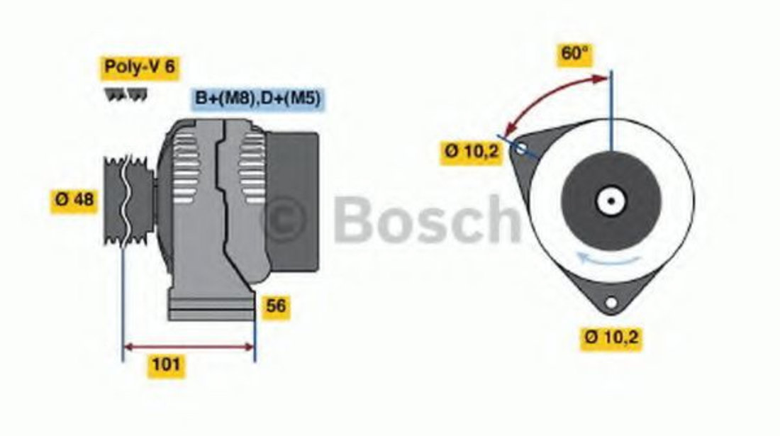 Generator / Alternator MERCEDES CLK Cabriolet (A208) (1998 - 2002) BOSCH 0 986 039 740 piesa NOUA