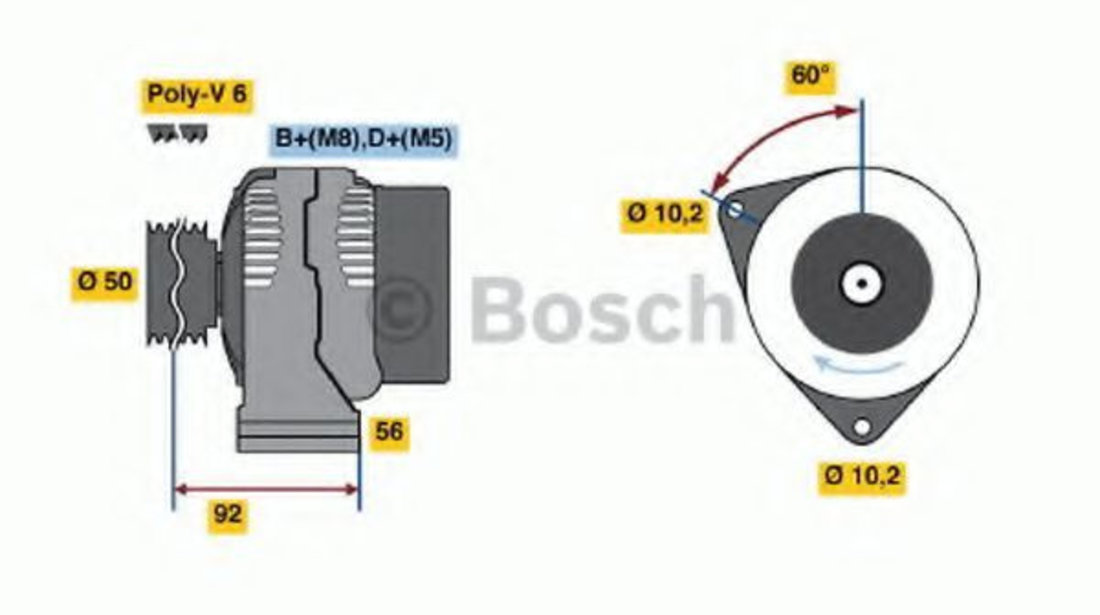 Generator / Alternator MERCEDES CLK Cabriolet (A208) (1998 - 2002) BOSCH 0 986 041 520 piesa NOUA