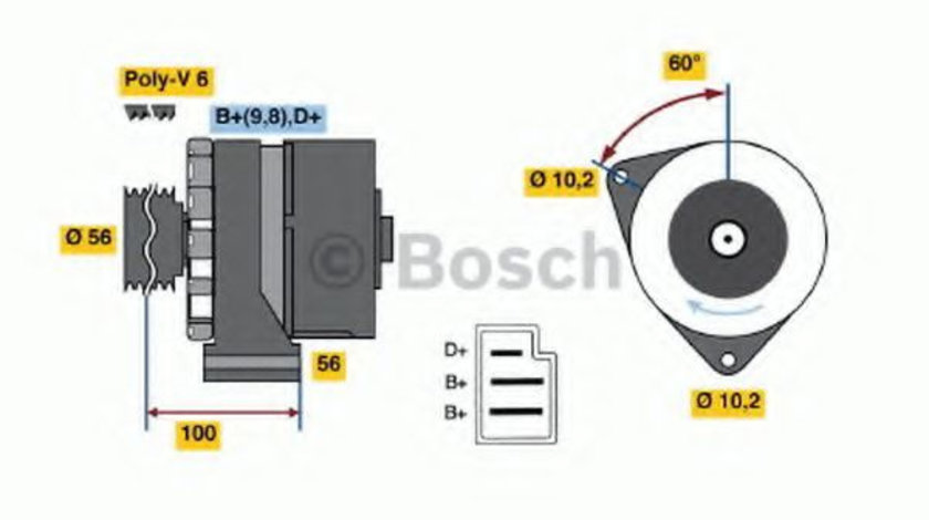 Generator / Alternator MERCEDES E-CLASS Combi (S124) (1993 - 1996) BOSCH 0 986 033 810 piesa NOUA