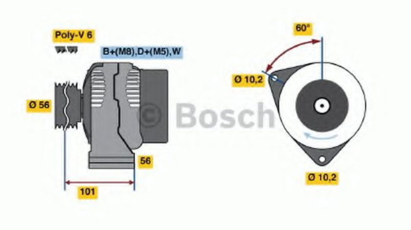 Generator / Alternator MERCEDES E-CLASS Combi (S124) (1993 - 1996) BOSCH 0 986 038 170 piesa NOUA