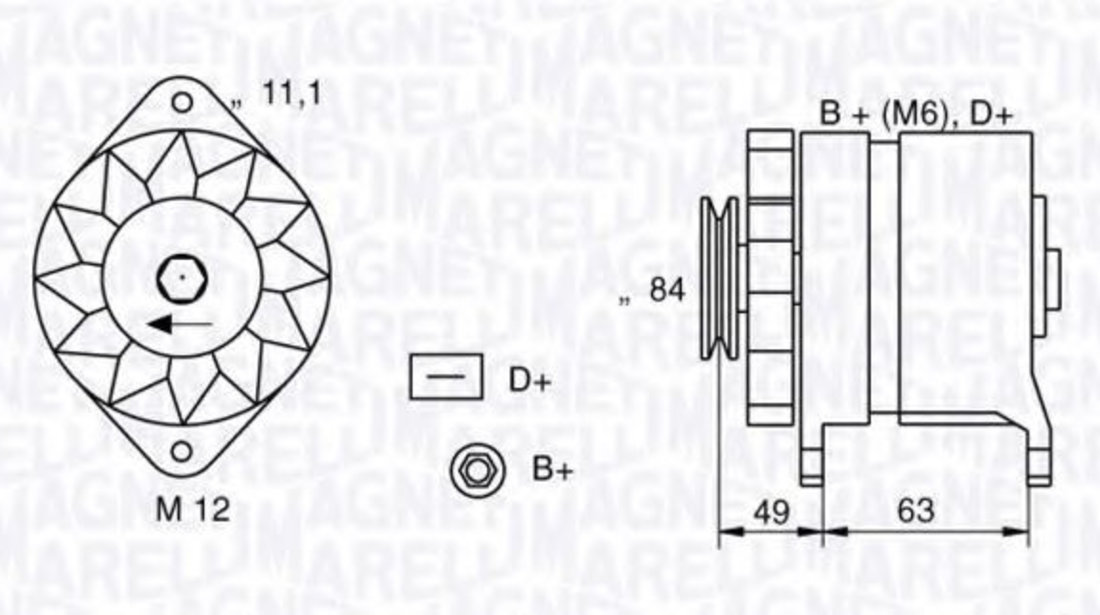 Generator / Alternator MERCEDES E-CLASS Combi (S210) (1996 - 2003) MAGNETI MARELLI 063321044010 piesa NOUA