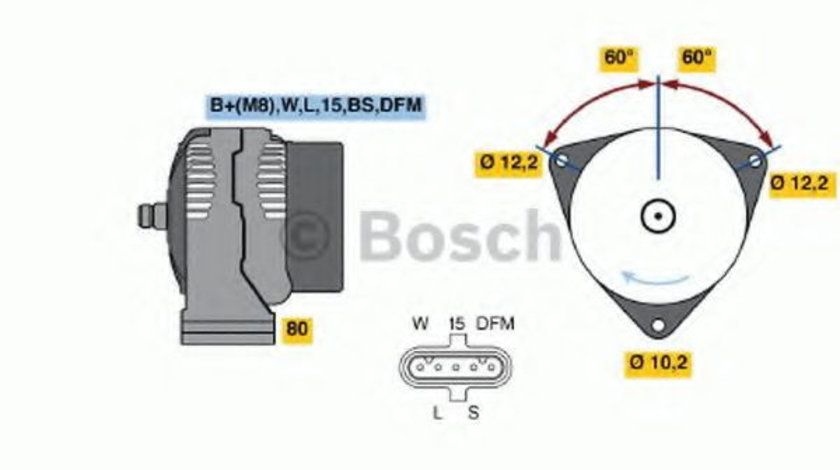 Generator / Alternator MERCEDES G-CLASS (W461) (1990 - 2016) BOSCH 0 986 048 110 piesa NOUA