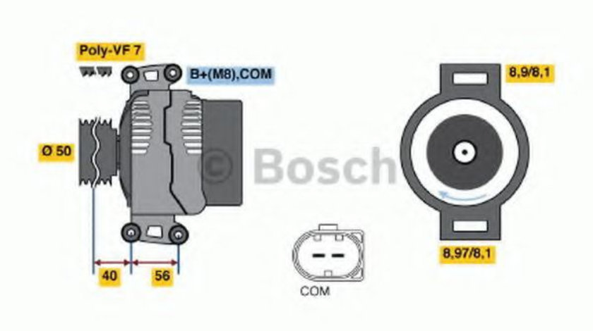 Generator / Alternator MERCEDES S-CLASS (W221) (2005 - 2013) BOSCH 0 986 047 800 piesa NOUA