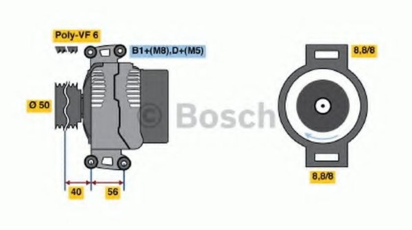 Generator / Alternator MERCEDES SPRINTER 2-t caroserie (901, 902) (1995 - 2006) BOSCH 0 986 043 900 piesa NOUA