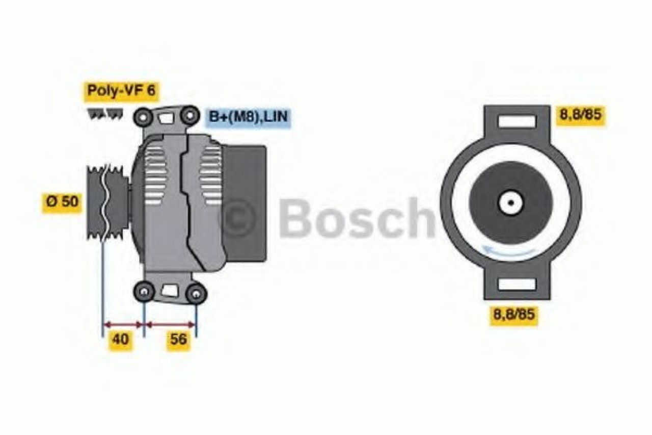 Generator / Alternator MERCEDES SPRINTER 3,5-t caroserie (906) (2006 - 2016) BOSCH 0 986 047 840 piesa NOUA