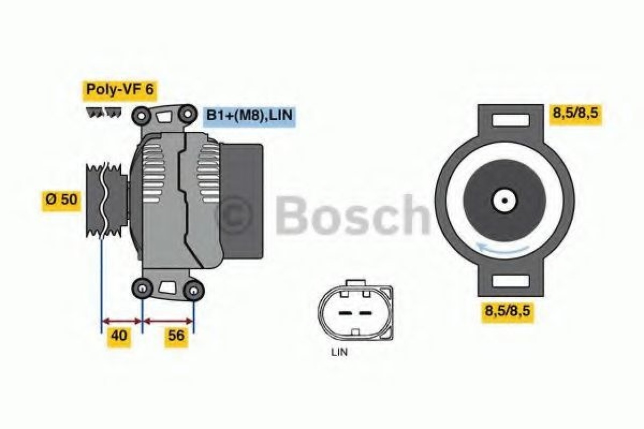 Generator / Alternator MERCEDES SPRINTER 3-t platou / sasiu (906) (2006 - 2016) BOSCH 0 986 049 010 piesa NOUA