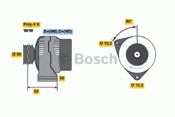 Generator / Alternator MERCEDES SPRINTER 4-t bus (904) (1996 - 2006) BOSCH 0 986 041 520 piesa NOUA
