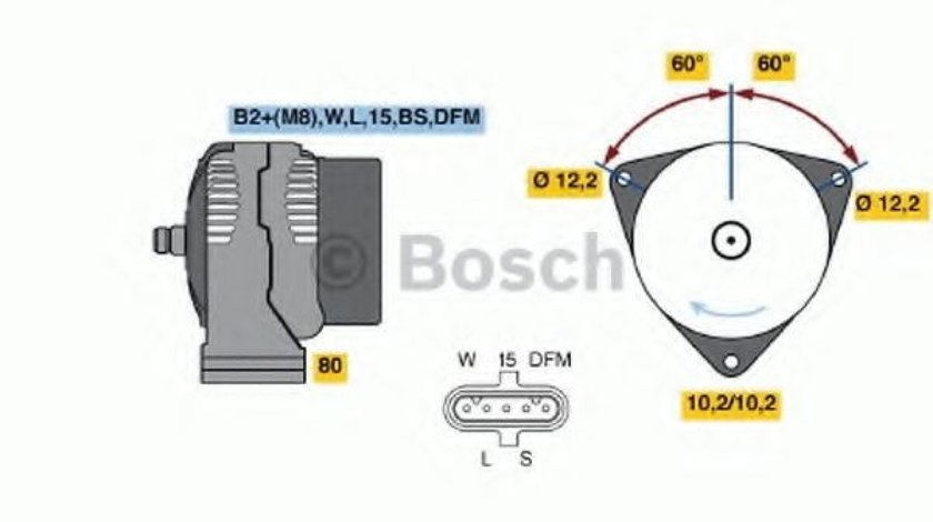 Generator / Alternator MERCEDES VARIO platou / sasiu (1996 - 2016) BOSCH 0 986 048 100 piesa NOUA