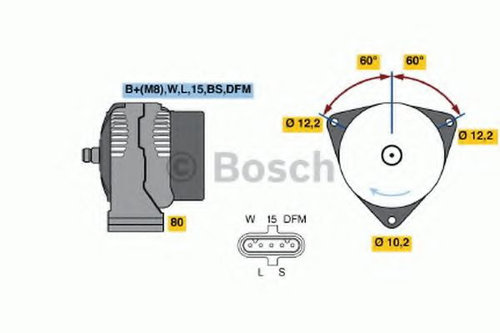Generator / Alternator MERCEDES VARIO autobasculanta (1996 - 2016) BOSCH 0 986 048 110 piesa NOUA