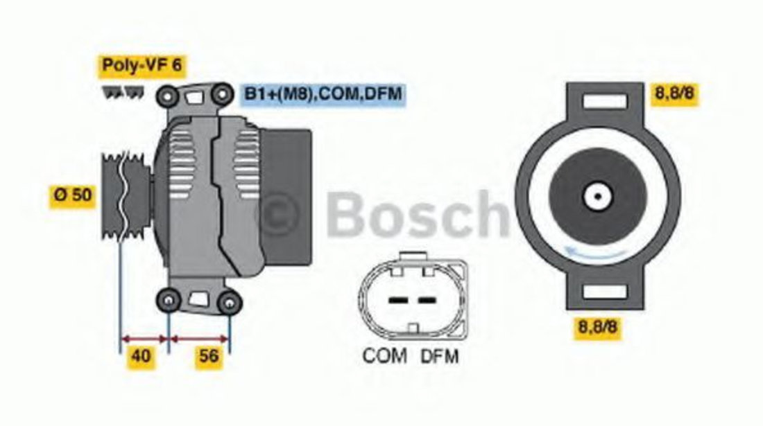 Generator / Alternator MERCEDES VIANO (W639) (2003 - 2016) BOSCH 0 986 047 490 piesa NOUA