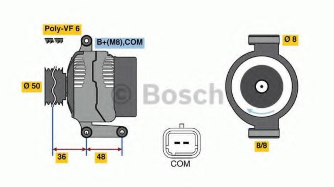Generator / Alternator MINI MINI Cabriolet (R57) (2007 - 2016) BOSCH 0 986 048 740 piesa NOUA