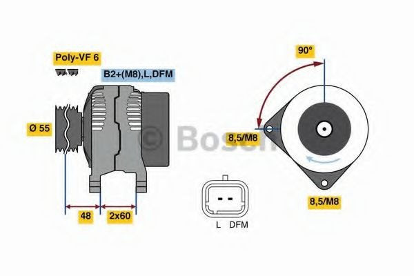 Generator / Alternator NISSAN NOTE (E12) (2013 - 2016) BOSCH 0 986 080 400 piesa NOUA