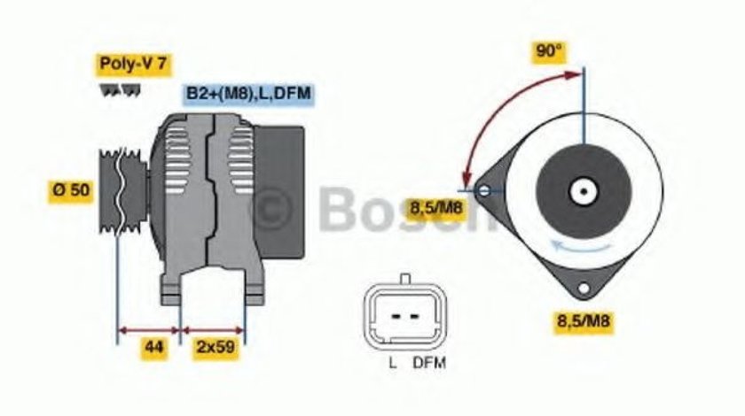 Generator / Alternator NISSAN PRIMASTAR bus (X83) (2001 - 2016) BOSCH 0 986 046 260 piesa NOUA