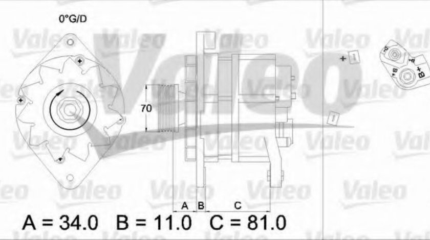 Generator / Alternator OPEL ASTRA F Combi (51, 52) (1991 - 1998) VALEO 436302 piesa NOUA