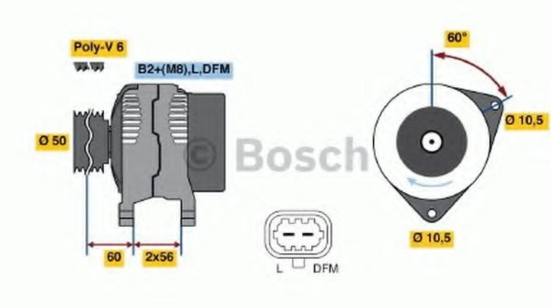 Generator / Alternator OPEL ASTRA G Cabriolet (F67) (2001 - 2005) BOSCH 0 986 044 440 piesa NOUA