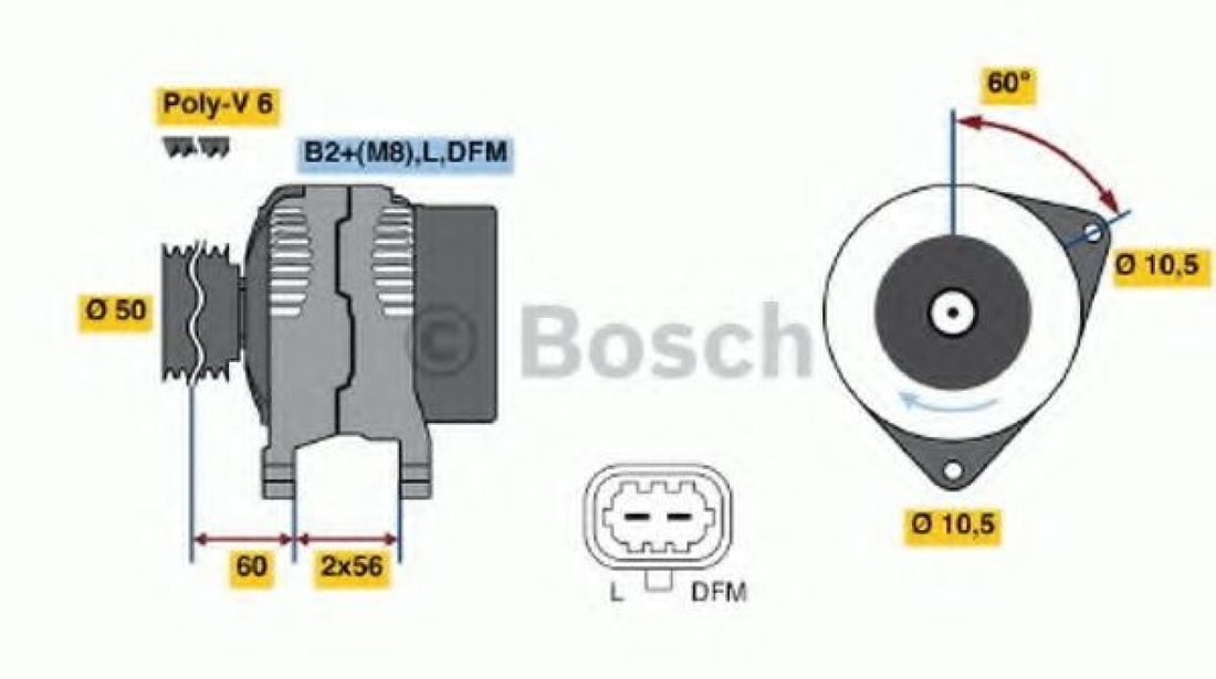Generator / Alternator OPEL ASTRA G Combi (F35) (1998 - 2009) BOSCH 0 986 044 440 piesa NOUA