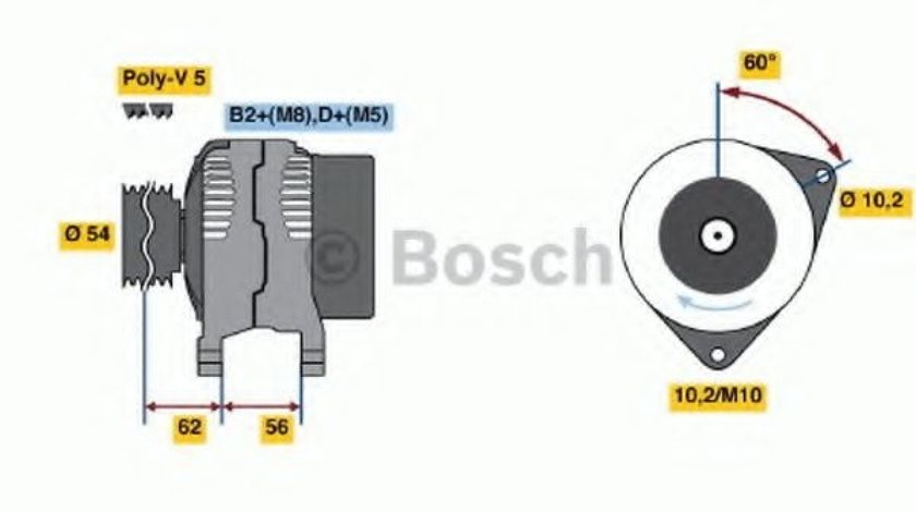 Generator / Alternator OPEL ASTRA G Combi (F35) (1998 - 2009) BOSCH 0 986 047 280 piesa NOUA