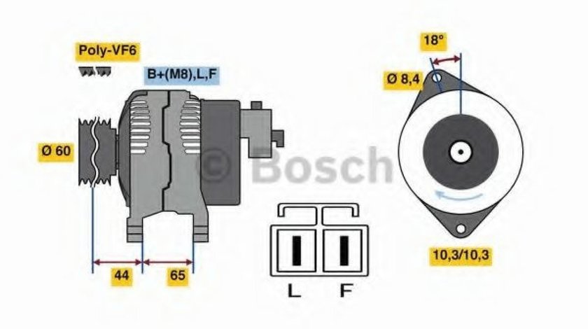 Generator / Alternator OPEL COMBO Tour (2001 - 2016) BOSCH 0 986 048 301 piesa NOUA