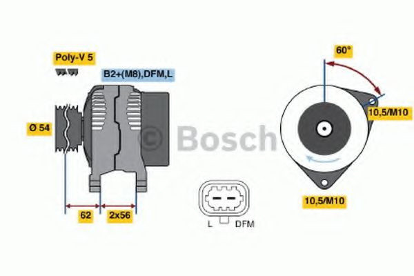 Generator / Alternator OPEL CORSA D (2006 - 2016) BOSCH 0 986 049 020 piesa NOUA