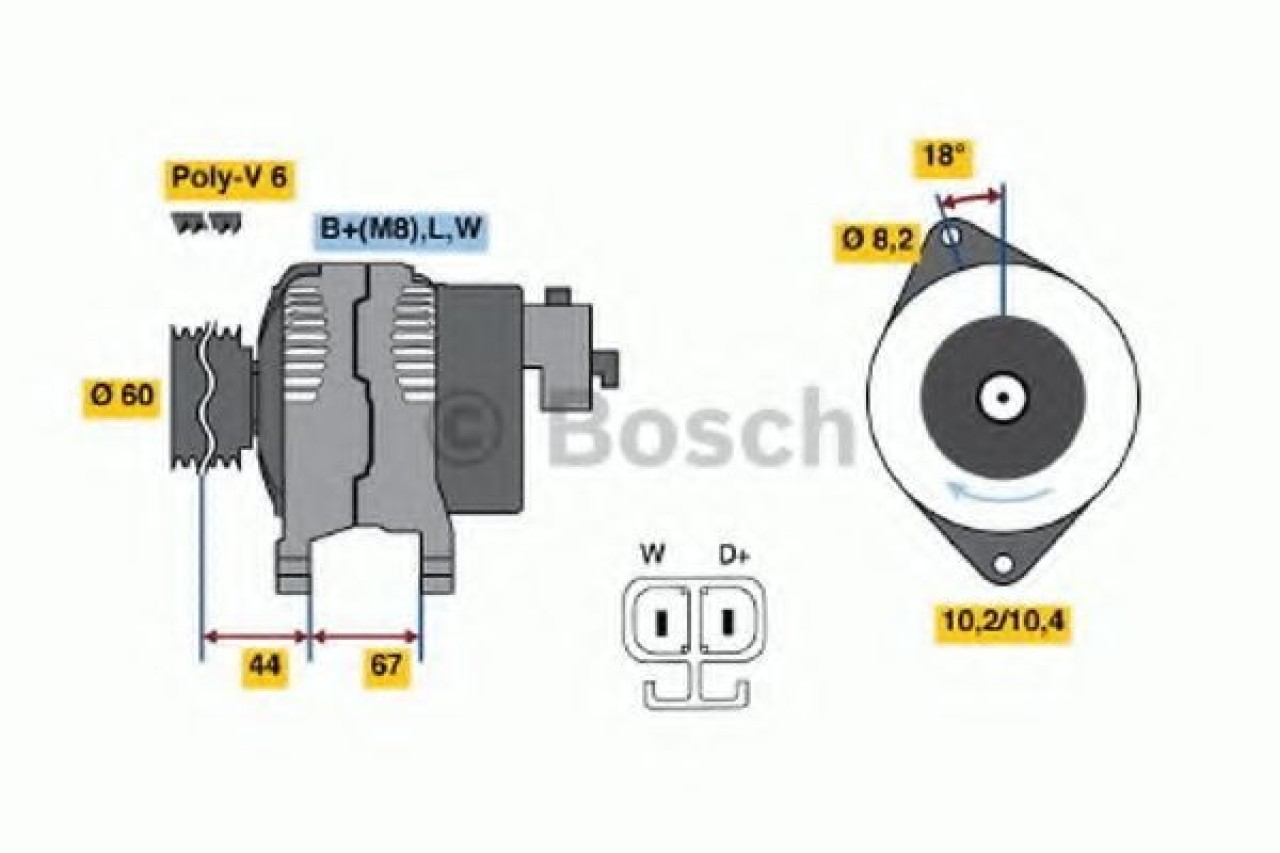 Generator / Alternator OPEL MERIVA (2003 - 2010) BOSCH 0 986 043 981 piesa NOUA
