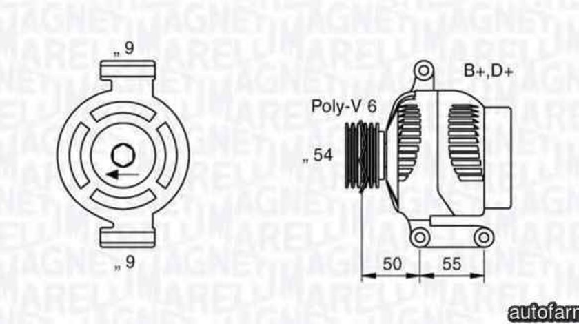 Generator / Alternator OPEL MERIVA MAGNETI MARELLI 063358061010