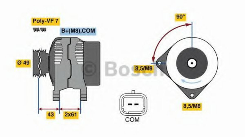 Generator / Alternator OPEL VIVARO caroserie (F7) (2001 - 2014) BOSCH 0 986 080 420 piesa NOUA