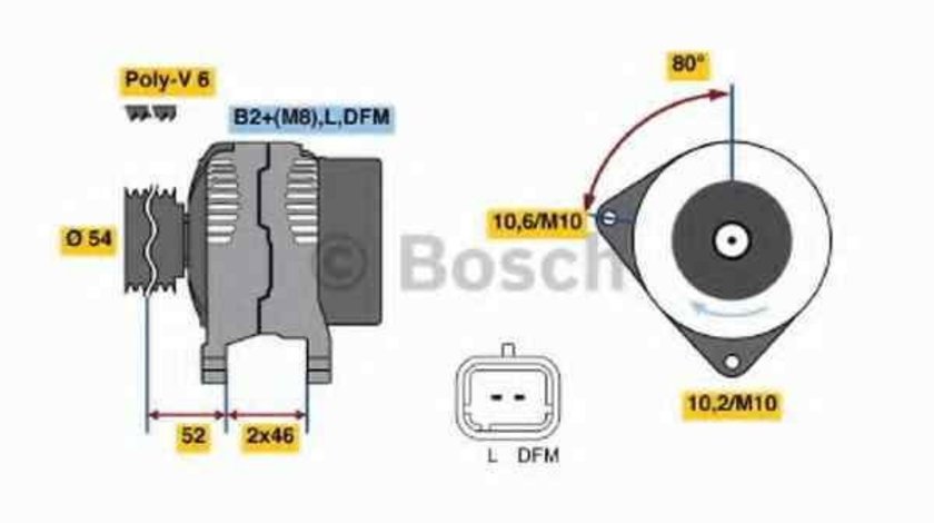 Generator / Alternator PEUGEOT 307 Break (3E) BOSCH 0 986 047 360