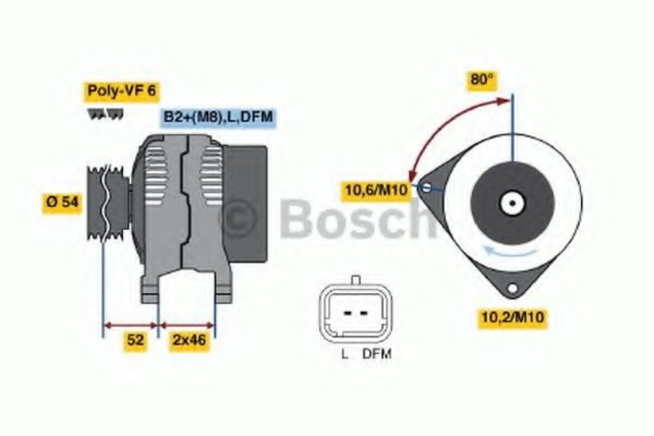 Generator / Alternator PEUGEOT 307 Estate (3E) (2002 - 2016) BOSCH 0 986 046 240 piesa NOUA