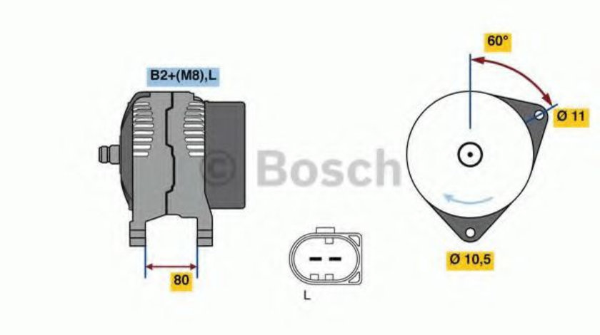 Generator / Alternator PEUGEOT BOXER bus (2006 - 2016) BOSCH 0 986 049 950 piesa NOUA