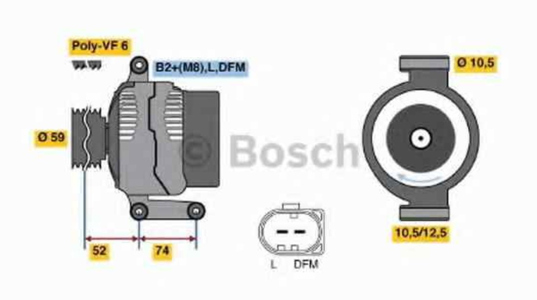 Generator / Alternator PEUGEOT BOXER bus BOSCH 0 986 047 910