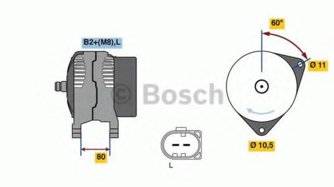 Generator / Alternator PEUGEOT BOXER platou / sasiu (2006 - 2016) BOSCH 0 986 049 950 piesa NOUA