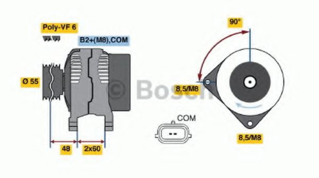 Generator / Alternator RENAULT CLIO II (BB0/1/2, CB0/1/2) (1998 - 2005) BOSCH 0 986 049 030 piesa NOUA