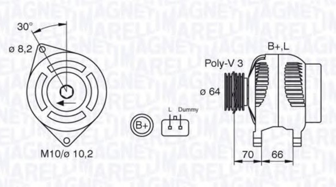 Generator / Alternator RENAULT CLIO II (BB0/1/2, CB0/1/2) (1998 - 2005) MAGNETI MARELLI 063310506010 piesa NOUA