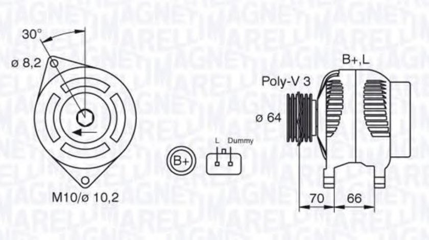 Generator / Alternator RENAULT CLIO II (BB0/1/2, CB0/1/2) (1998 - 2005) MAGNETI MARELLI 063310506010 piesa NOUA