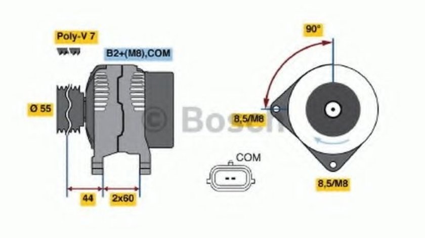 Generator / Alternator RENAULT CLIO III (BR0/1, CR0/1) (2005 - 2012) BOSCH 0 986 046 440 piesa NOUA