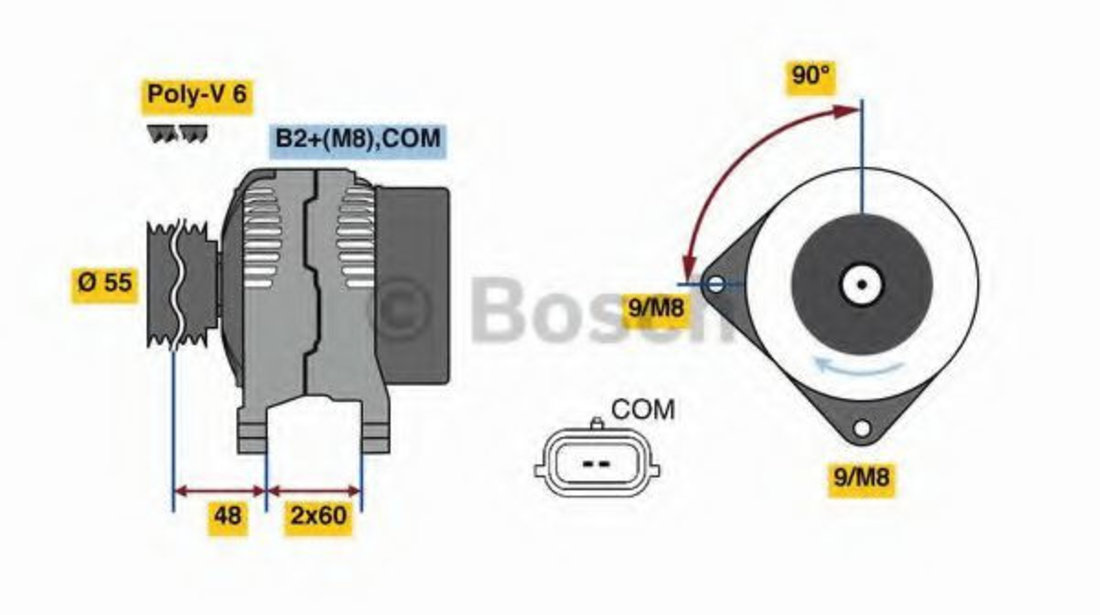Generator / Alternator RENAULT CLIO III (BR0/1, CR0/1) (2005 - 2012) BOSCH 0 986 080 990 piesa NOUA
