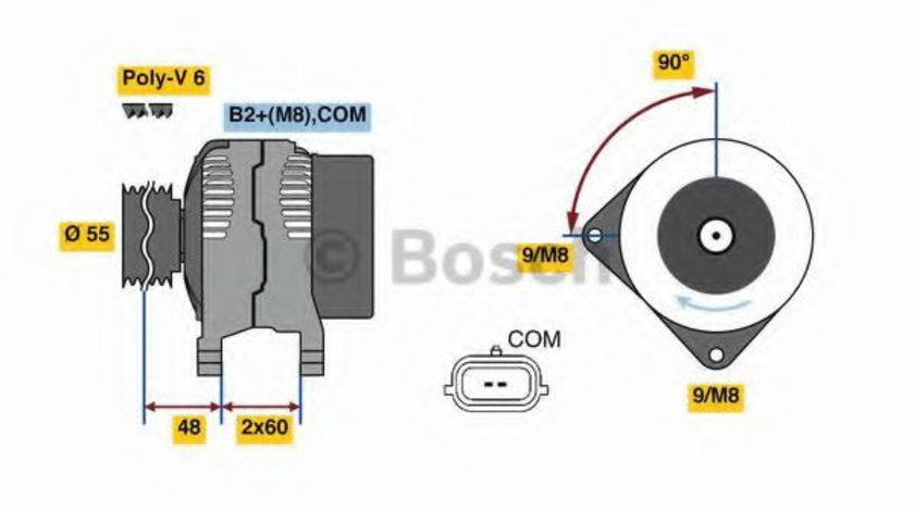 Generator / Alternator RENAULT CLIO III Grandtour (KR0/1) (2008 - 2012) BOSCH 0 986 080 990 piesa NOUA