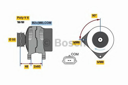Generator / Alternator RENAULT FLUENCE (L30) (2010 - 2016) BOSCH 0 986 080 990 piesa NOUA