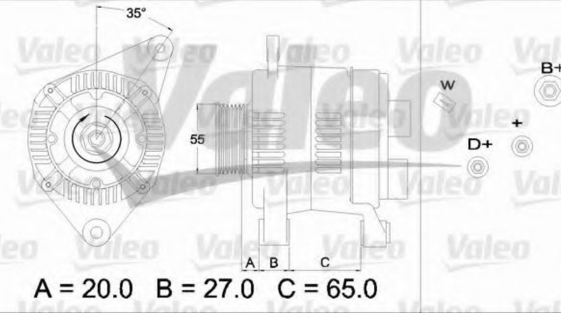 Generator / Alternator RENAULT LAGUNA I (B56, 556) (1993 - 2001) VALEO 436465 piesa NOUA