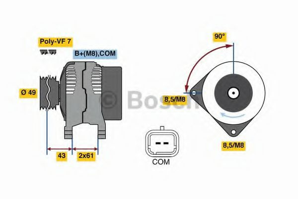 Generator / Alternator RENAULT TRAFIC II caroserie (FL) (2001 - 2014) BOSCH 0 986 080 420 piesa NOUA