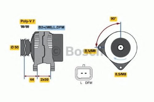 Generator / Alternator RENAULT VEL SATIS (BJ0) (2002 - 2016) BOSCH 0 986 046 260 piesa NOUA
