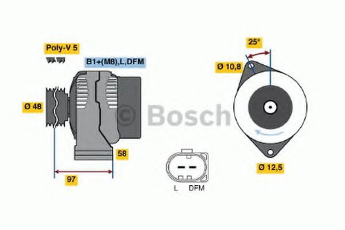 Generator / Alternator ROVER 25 (RF) (1999 - 2005) BOSCH 0 986 042 470 piesa NOUA