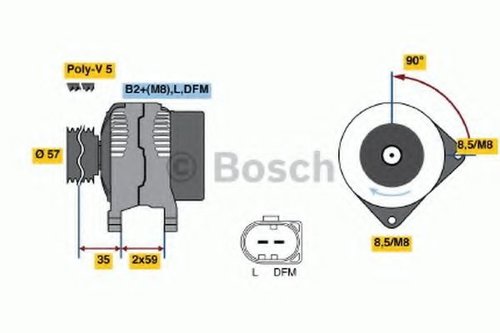 Generator / Alternator SEAT CORDOBA (6L2) (2002 - 2009) BOSCH 0 986 049 101 piesa NOUA