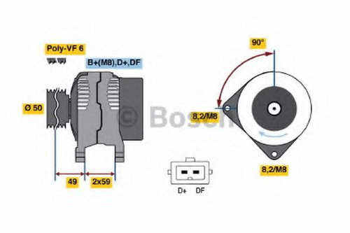 Generator / Alternator SEAT TOLEDO I (1L) (1991 - 1999) BOSCH 0 986 041 300 piesa NOUA