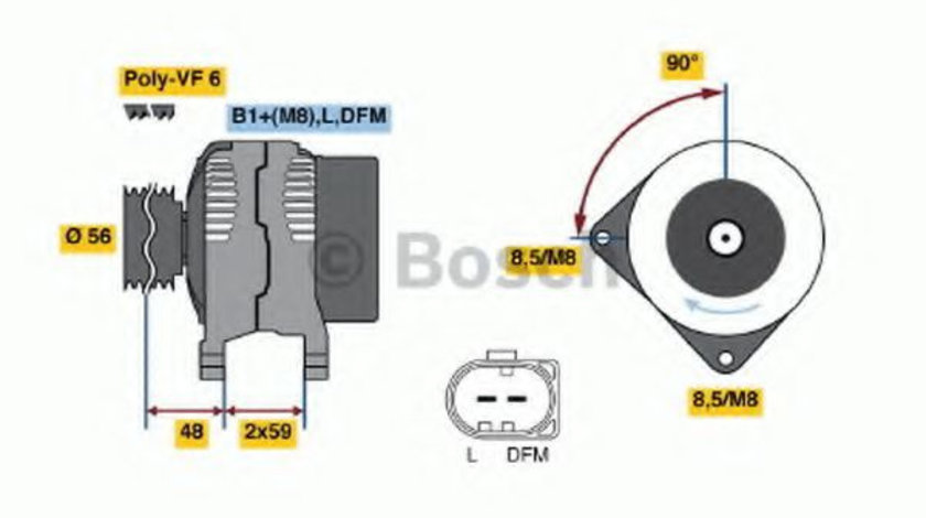 Generator / Alternator SKODA OCTAVIA I (1U2) (1996 - 2010) BOSCH 0 986 048 530 piesa NOUA