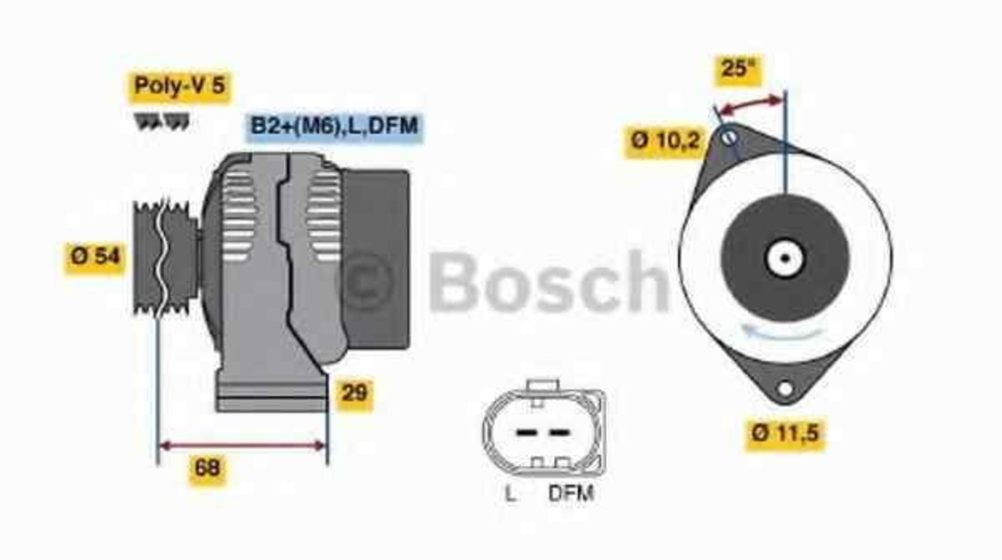 Generator / Alternator SMART CITY-COUPE (450) BOSCH 0 986 044 490