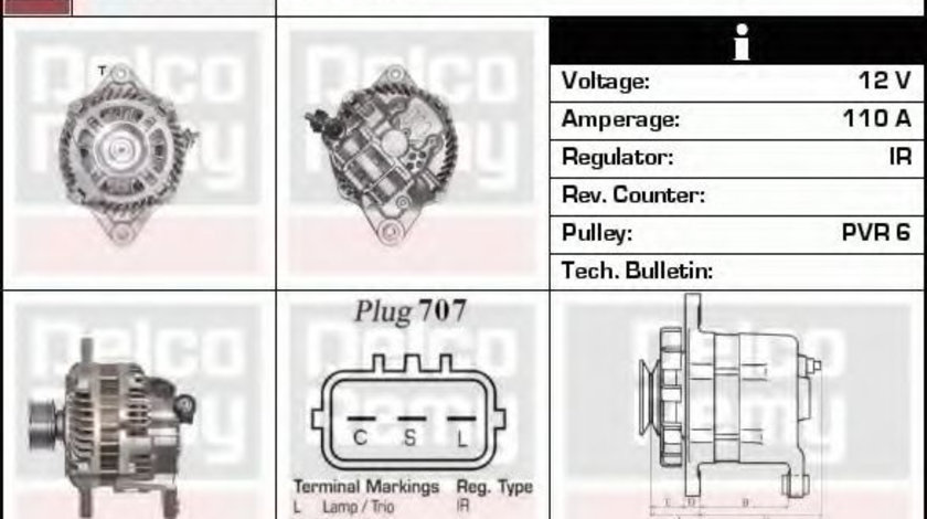 Generator / Alternator SUBARU LEGACY IV (BL, BP) (2003 - 2016) DELCO REMY DRA0388 piesa NOUA